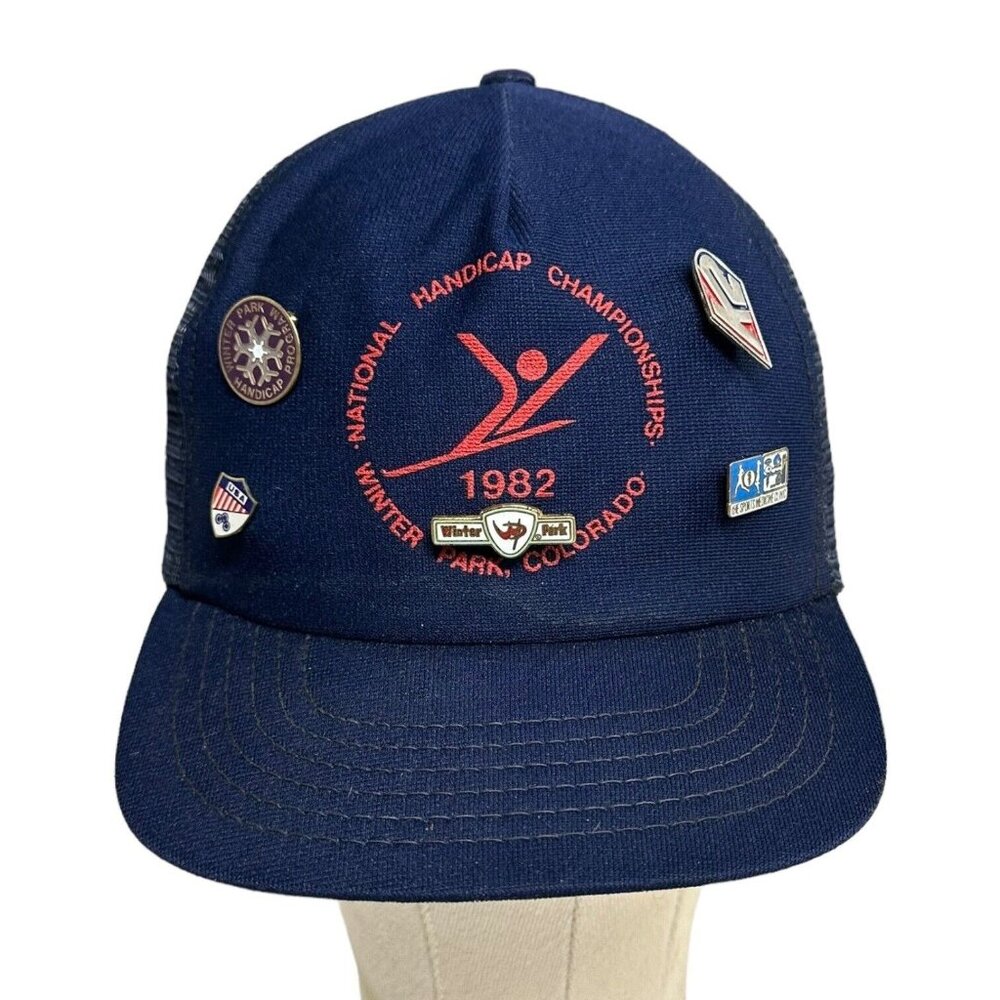 National Handicap Championships 1982 Trucker Hat WITH 5 PINS Winter Park CO
